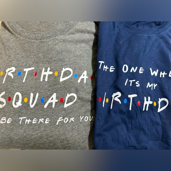 Birthday Friends Gang 1 Navy (Large) + 4 Grey (2 Large + 2 Med) - Picture 1 of 6